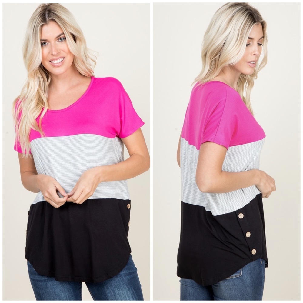 Button Sides Color Block